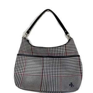 Vintage Lauren Ralph Lauren Houndstooth Plaid Hobo Shoulder‎ Bag
